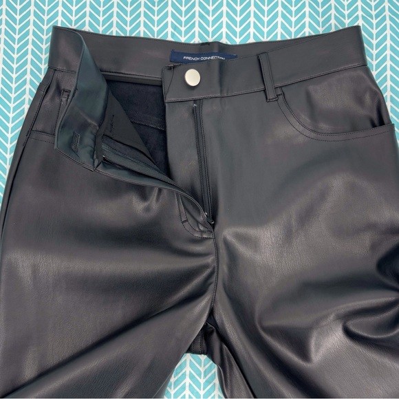 French Connection NWT Etta Black Vegan High Rise Straight Leg Trousers, 2 - Picture 5 of 15